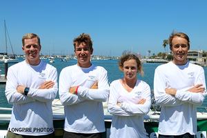 The San Diego Yacht Club team in the team photo- left to right - Nevin Snow, Skipper, Scott Sinks, Rebecca McElavain, Chuck Eaton. - 50th Governor’s Cup photo copyright Nancy Mellon taken at  and featuring the  class