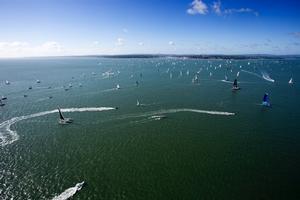 Fleet in action - 2016 J.P. Morgan Asset Management Round the Island Race photo copyright Rachel Fallon-Langdon / Team Phaedo taken at  and featuring the  class