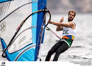 Thumbs up from the RSX fleet in the big breeze - 2016 Rio Olympic and Paralympic Games photo copyright  Sailing Energy taken at  and featuring the  class