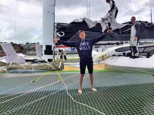 Toby Palfrey - Sailor Girl assistant was on hand to jump on board Phaedo 3 and interview the crew photo copyright Adventures of a Sailor Girl taken at  and featuring the  class