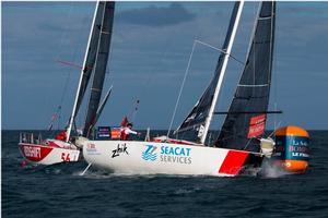 Fleet in action - 2016 Solitaire Bompard Le Figaro photo copyright Alexis Courcoux taken at  and featuring the  class