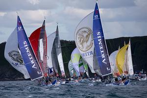 Depart de la 3eme etape de la Solitaire Bompard Le Figaro entre Paimpol et La Rochelle - le photo copyright A.Courcoux taken at  and featuring the  class