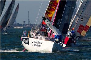 A Macif stage four showdown for the Solitaire Bompard Le Figaro title photo copyright Alexis Courcoux taken at  and featuring the  class