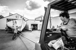 Jean Le Cam relaunches his boat for Vendée Globe photo copyright Kris Askoll taken at  and featuring the  class