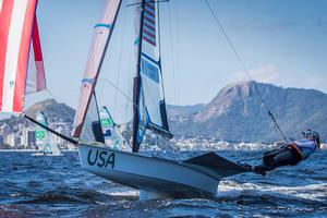 Paris Henken (Coronado, Calif.) and Helena Scutt (Kirkland, Wash.), had a scoreline of  14, 5, 1, 4 in the 49erFX photo copyright Daniel Forster http://www.DanielForster.com taken at  and featuring the  class