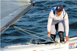 Finn contender Caleb Paine makes the hard work count - 2016 Rio Olympic Games photo copyright  Robert Deaves taken at  and featuring the  class