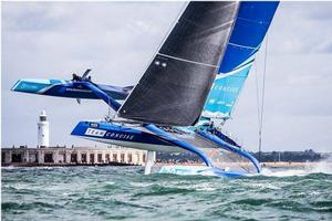 Concise 10 powering past Hurst Castle - RORC Cowes-Dinard-St.Malo Race photo copyright Ollie Mellor taken at  and featuring the  class