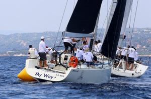 Greek national champion My Way on their way to earning their second first place in today's first race - 2016 ORC European Championship photo copyright Andrea Carloni taken at  and featuring the  class