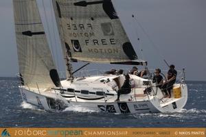 Blue Line-Free Motion leads the Corinthians in Class C - 2016 ORC European Championship photo copyright Nikos Pantis taken at  and featuring the  class