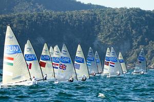 Finn CLass - Start race 10 - 2016 Rio Olympic and Paralympic Games photo copyright  Robert Deaves taken at  and featuring the  class
