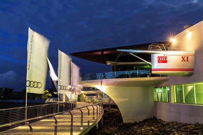 No better bow: The old bow section of champion supermaxi Wild Oats XI is now mounted on an external wall of Hamilton Island Yacht Club. No bow has seen more success in the 71-year history of the Rolex Sydney Hobart race ©  Andrea Francolini / Audi http://www.afrancolini.com