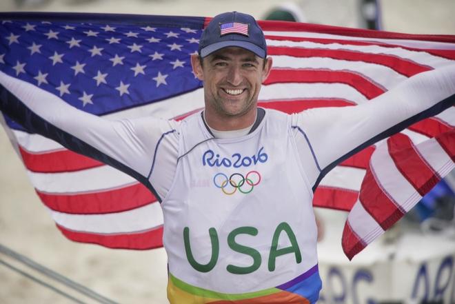 Caleb Paine after securing Finn class Bronze at Rio 2016 © Amory Ross http://www.amoryross.com