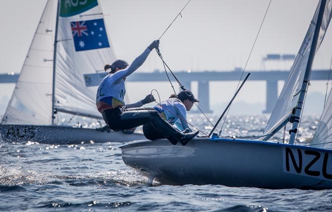Jo Aleh/Polly Powrie (NZL) in 470 Women Medal Race at the Rio 2016 Olympic Sailing Competition © Sailing Energy / World Sailing