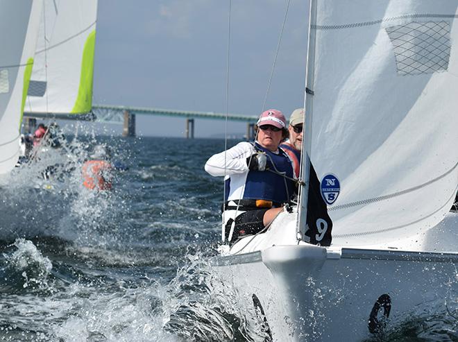 Fleet in action - 2016 NYYC Grandmasters Team Race Regatta © Makena Masterson / New York Yacht Club