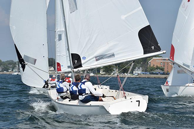 Fleet in action - 2016 NYYC Grandmasters Team Race Regatta © Makena Masterson / New York Yacht Club