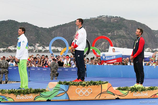 Flag raising at the medal ceremony - 2016 Rio Olympic and Paralympic Games ©  Robert Deaves