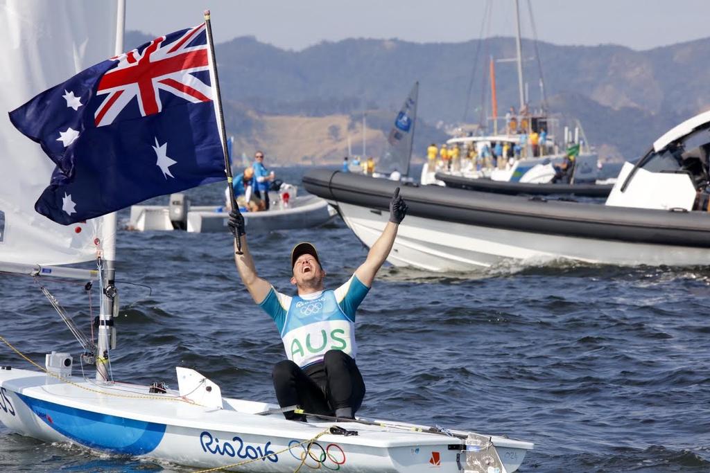 Gold for Tom Burton (AUS) in the Laser class at the Rio 2016 Olympic Sailing Competition © Sailing Energy/World Sailing