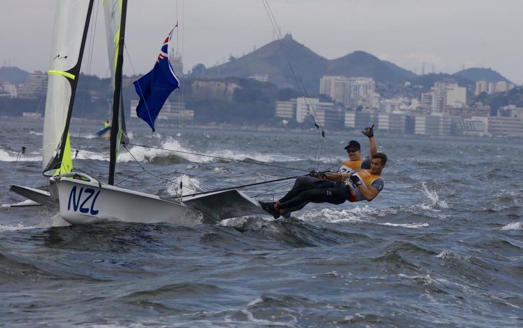 Burling and Tuke wrap up Kiwi 49er gold at the Rio 2016 Olympic Sailing Competition with a day to spare &copy; Sailing Energy/World Sailing