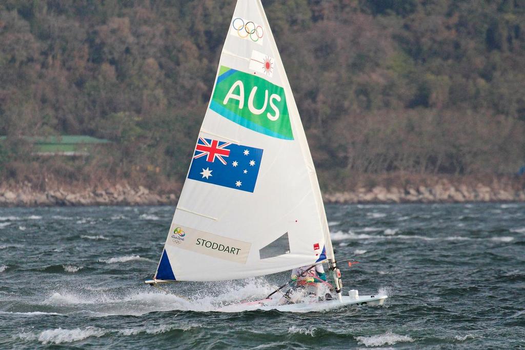 Ashley Stoddart (AUS) warms up before the Medal Race in the Laser Radial photo copyright Richard Gladwell www.photosport.co.nz taken at  and featuring the  class