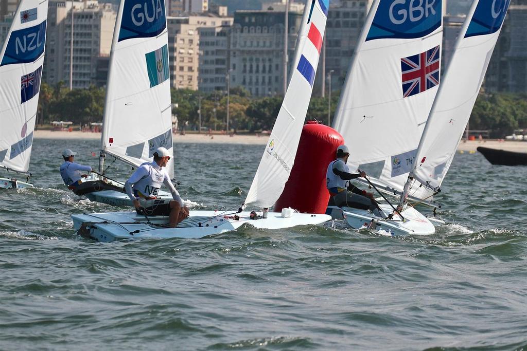 Leeward mark action - Mens Laser Medal Race - 2016 Olympics photo copyright Richard Gladwell www.photosport.co.nz taken at  and featuring the  class
