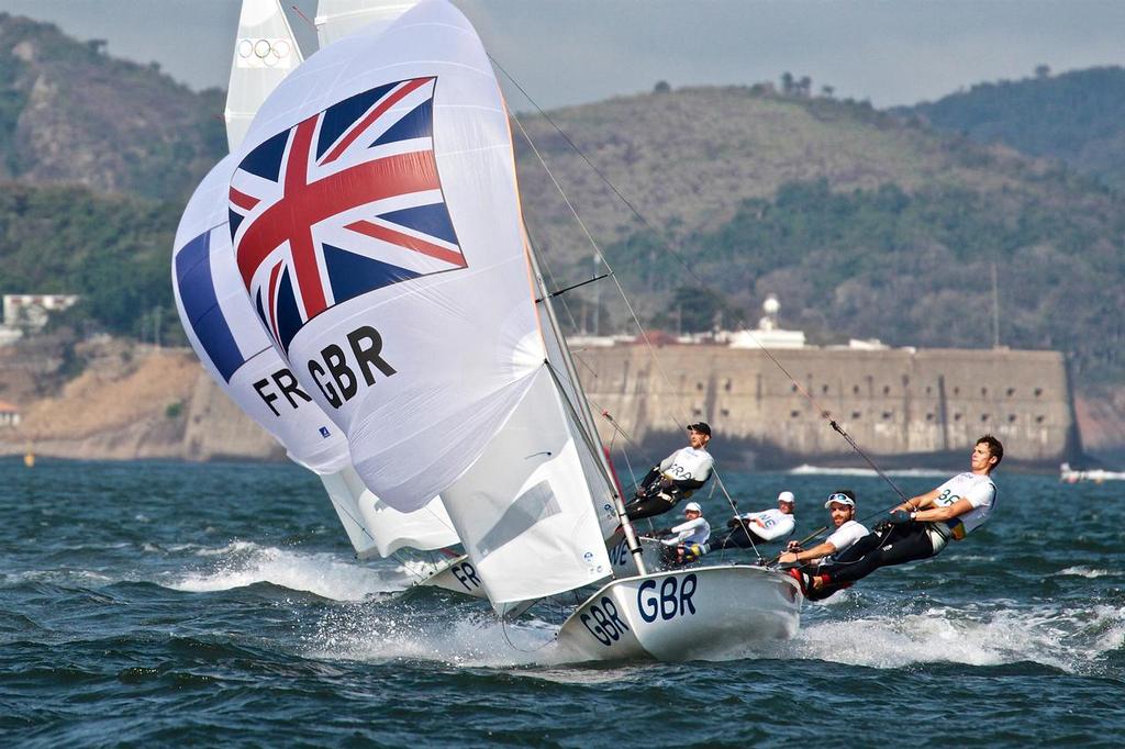 Luke Patience and Chris Grube (GBR) approach the finish line - Mens 470 Medal race photo copyright Richard Gladwell www.photosport.co.nz taken at  and featuring the  class