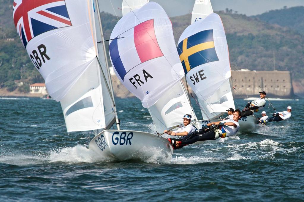 Luke Patience and Chris Grube (GBR) approach the finish line - Mens 470 Medal race photo copyright Richard Gladwell www.photosport.co.nz taken at  and featuring the  class