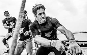 Act 1, Muscat 2016 - Day 4 – Oman Air crew, Wierzbowski, Larson and Smyth at work on day four of racing in Muscat. Larson’s crew of former Extreme Sailing Series champions have barely put a foot wrong this season and show no signs of stopping. - Extreme Sailing Series photo copyright Lloyd Images taken at  and featuring the  class