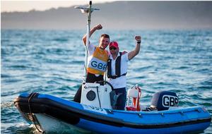 Giles Scott and Matt Howard in Finn class on day 7 at the Rio 2016 Olympic Sailing Competition photo copyright Richard Langdon/British Sailing Team taken at  and featuring the  class