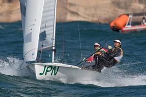 Ai Kondo Yoshida and Miho Yoshioka (JPN) in 470 Women Medal Race at the Rio 2016 Olympic Sailing Competition photo copyright Matias Capizzano http://www.capizzano.com taken at  and featuring the  class