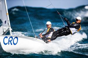 Sime Fantela and Igor Marenic (CRO) in 470 Men Medal Race at the Rio 2016 Olympic Sailing Competition photo copyright Sailing Energy / World Sailing taken at  and featuring the  class
