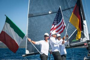2016 Melges 20 World Champion Michael Illbruck, Pinta (From left to right: Federico Michetti, Michael Illbruck, John Kostecki) - 2016 Melges 20 World Championship - 28 August, 2016 photo copyright Barracuda Communication taken at  and featuring the  class