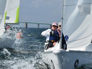 Fleet in action - 2016 NYYC Grandmasters Team Race Regatta photo copyright Makena Masterson / New York Yacht Club taken at  and featuring the  class