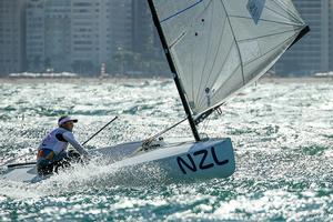 Josh Junior in Finn - Men - 2016 Rio Olympic and Paralympic Games photo copyright  Robert Deaves taken at  and featuring the  class