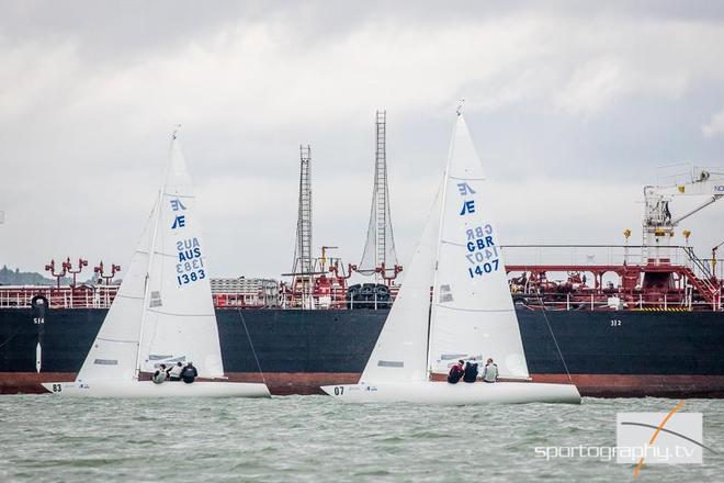 Bertrand (AUS) leads Cooper (GBR) - Etchells Worlds - Day 1, September 5, 2016 ©  Etchells Worlds http://www.etchellsworlds2013.it/