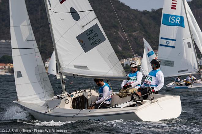 US Silver medal winning crew - Rick Doerr, Brad Kendell and Hugh Freund, Sonar Class, 2016 Paralympics. © Will Ricketson / US Sailing Team http://home.ussailing.org/