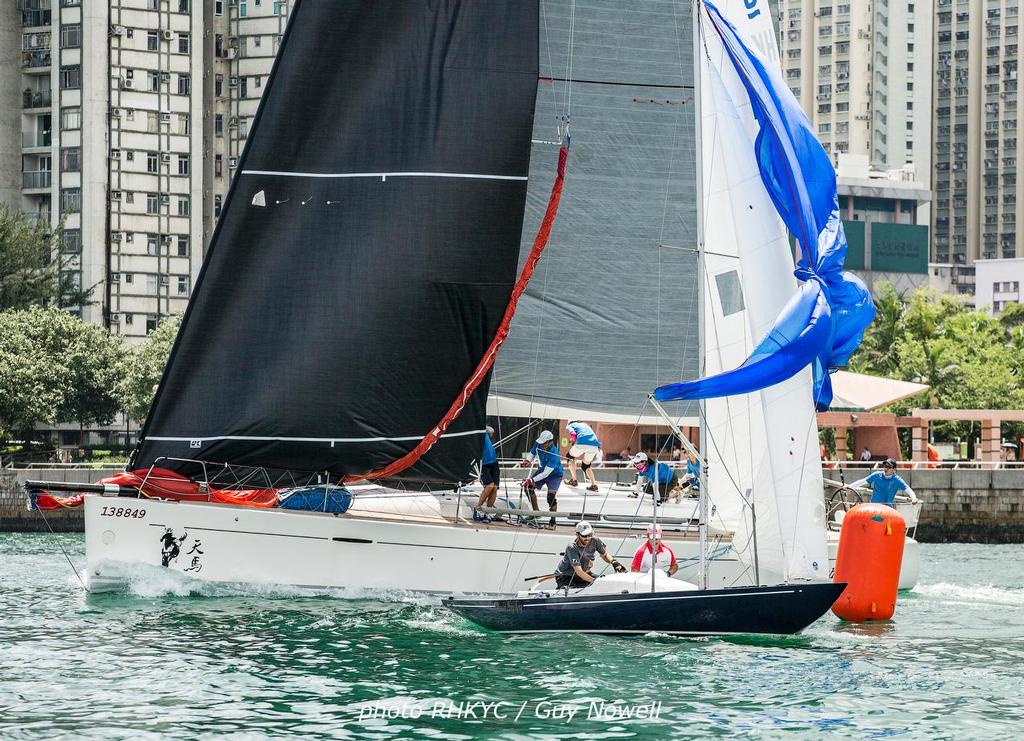 David and Goliath. RHKYC Autumn Regatta 2016. photo copyright  RHKYC/Guy Nowell http://www.guynowell.com/ taken at  and featuring the  class