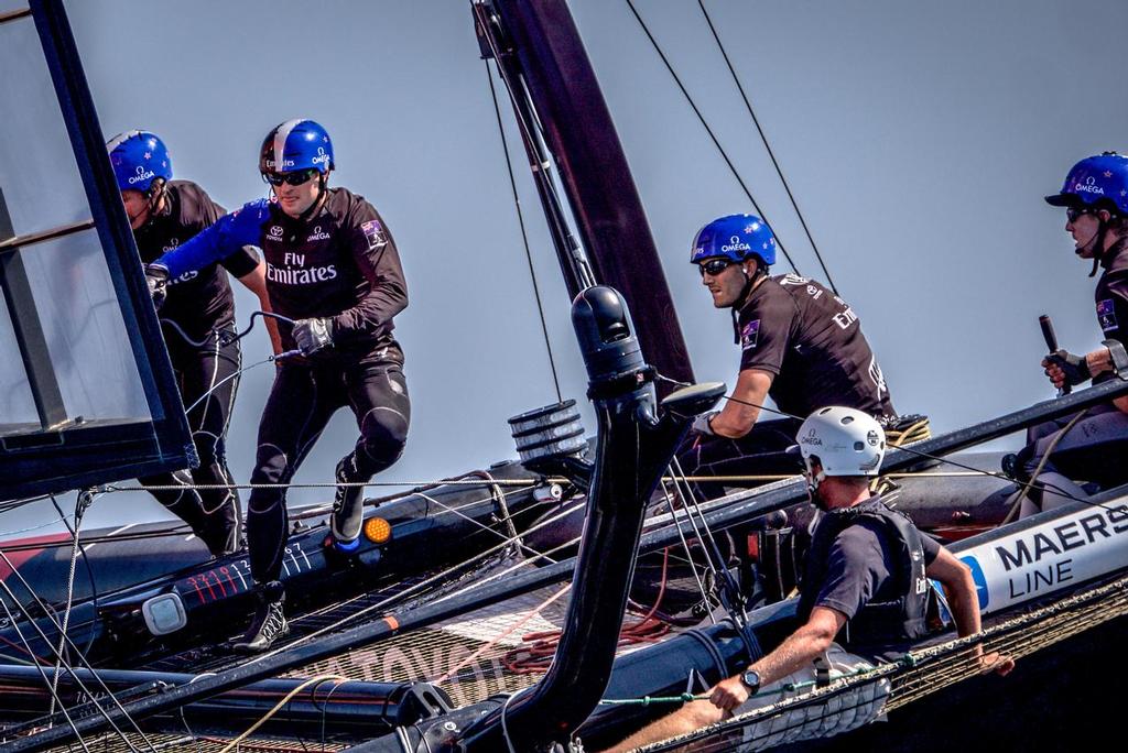 Emirates Team New Zealand racing on Race Day 2 of the Louis Vuitton America’s Cup World Series Toulon &copy; Emirates Team New Zealand http://www.etnzblog.com