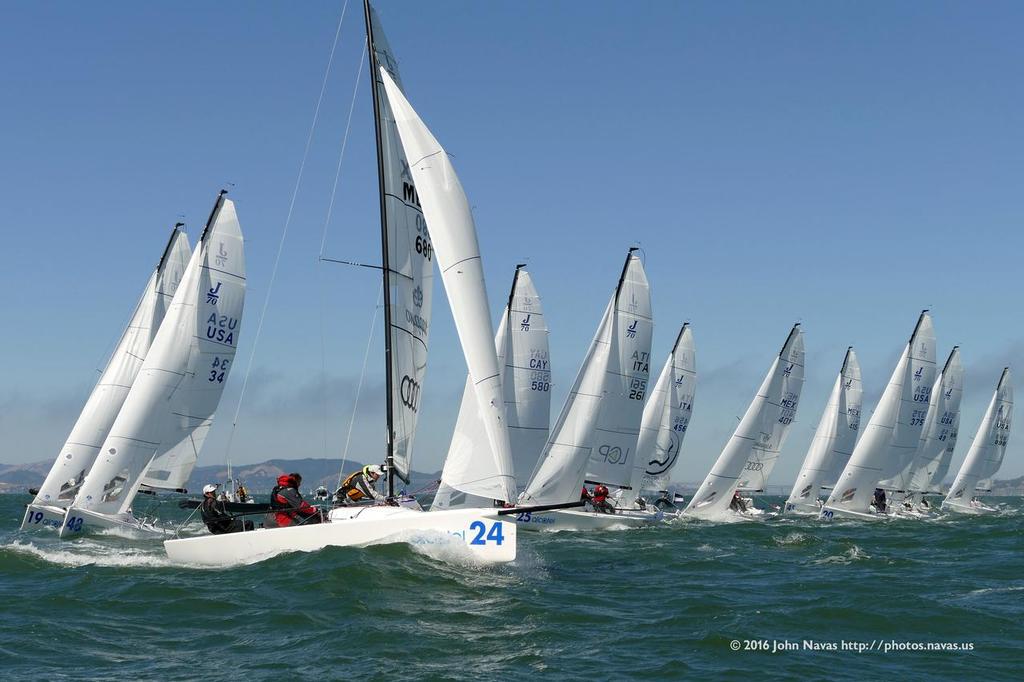 J-70 Worlds, Day 1 - 27 September 2016 photo copyright John Navas  taken at  and featuring the  class