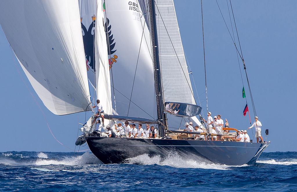 The J Class Lionheart heads for the rounding of Isola di Mortorio photo copyright Crosbie Lorimer http://www.crosbielorimer.com taken at  and featuring the  class