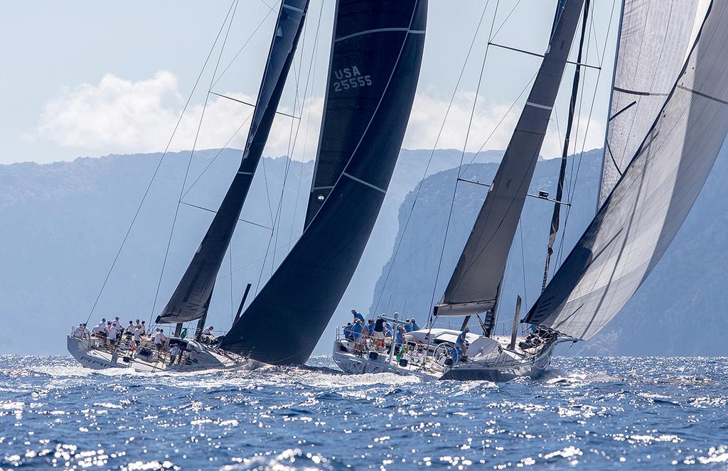 Maxi Racers Rambler 88 and Leopard 3 head for the rounding of Isola di Mortorio photo copyright Crosbie Lorimer http://www.crosbielorimer.com taken at  and featuring the  class