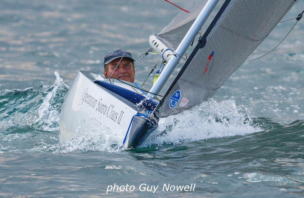 In touch with the elements. Greg Jarzabkowki, 2.4mR class. Bart's Bash 2016 by Sailability (HK).  © Guy Nowell http://www.guynowell.com