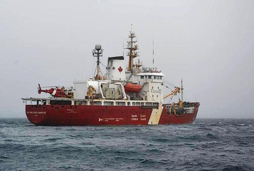 The Canadian Coast Guard ice breaker, Sir Wilfred Laurier, that came to the assistance of Eagle's Quest II. © Chu Kee Duen