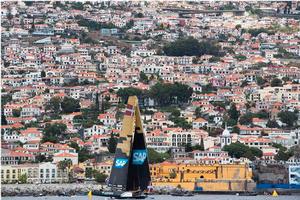 Act 6, Extreme Sailing Series Madeira Islands – Day 2 – SAP Extreme Sailing Team during the second day of racing in Funchal in the Madeira Islands. photo copyright Lloyd Images taken at  and featuring the  class