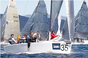 Matteo Ivaldi helming Marrakech Express ITA636 - Marinepool Melges 24 European Championship photo copyright Pierrick Contin / IM24CA taken at  and featuring the  class