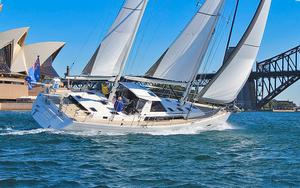 Amen 55 powering along on Sydney Harbour. photo copyright Vicsail Sydney http://www.vicsailsydney.com.au taken at  and featuring the  class