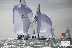 Steve Benjamin scored a bullet in Race 4, and fought back from a mid-fleet start in Race 5 – Etchells World Championship photo copyright Sportography.tv taken at  and featuring the  class