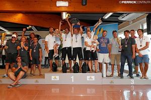 Melges 24 European Championship 2016 - Top 3 teams in overall ranking - 2016 Marinepool Melges 24 European Championship photo copyright  Pierrick Contin http://www.pierrickcontin.fr/ taken at  and featuring the  class