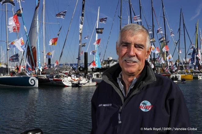 Rich Wilson, USA skipper, great American iv on pontoons of the Vendée Globe © Mark Lloyd/ DDPI/Vendee Globe http://www.vendeeglobe.org/en/