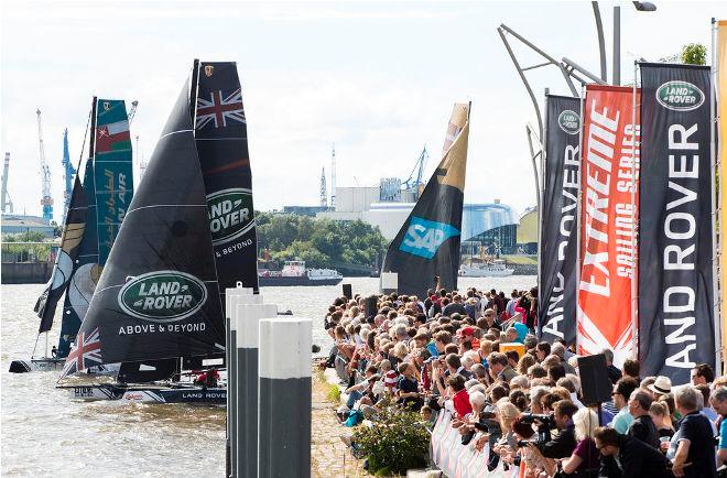 Act 4, Extreme Sailing Series Hamburg – Day 3 – The fleet will return to Hamburg, Germany for the fifth Act of the 2017 global Stadium Racing tour. © Lloyd Images