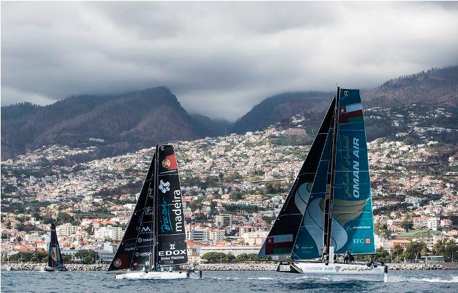 Act 6, Extreme Sailing Series Madeira Islands – Training day – Sail Portugal - Visit Madeira and Oman Air – After a successful inaugural Act in the Madeira Islands in 2016, the Series will return to the Portuguese venue from 29 June-2 July in 2017. © Lloyd Images